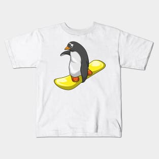 Penguin Snowboard Winter sports Kids T-Shirt